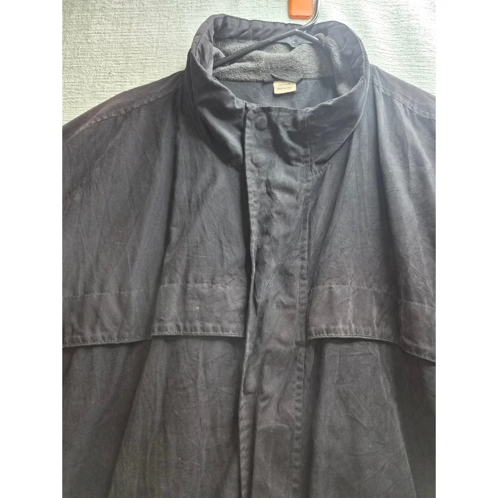 St. John's Bay Windbreaker Jacket Mens 2XLT Black Fleece Lined Mock Neck Winter